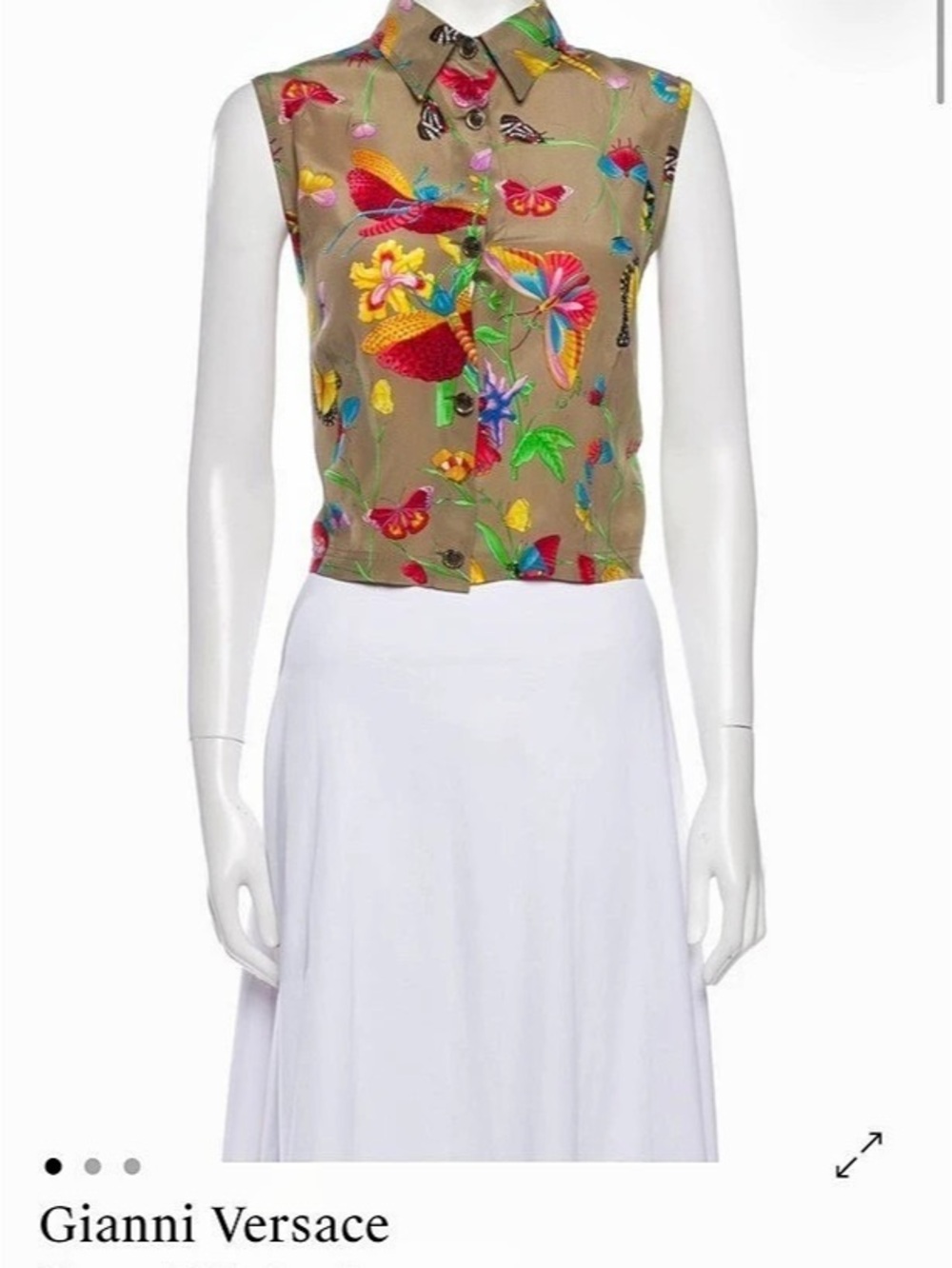 Gianni Versace Crop Top Crop Tops Green Multicolor Size S
